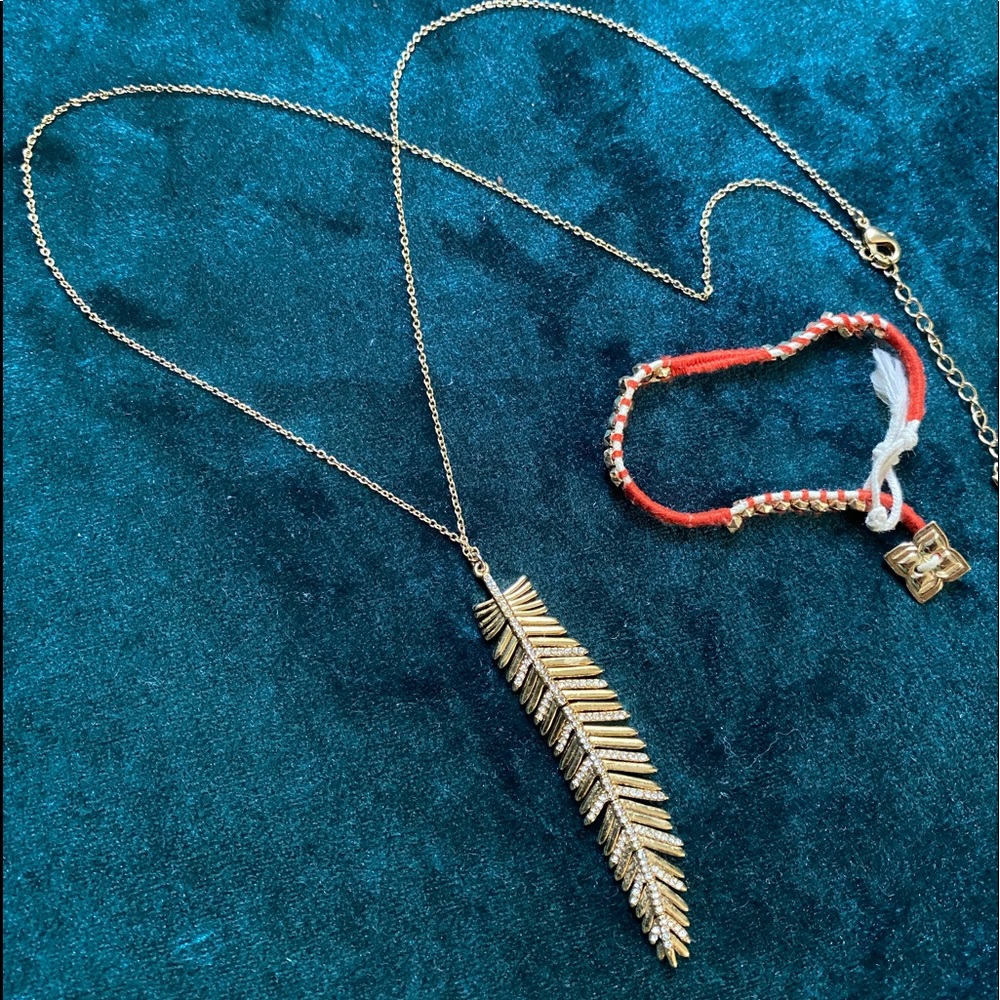 Gold Necklace and Braided Bracelet